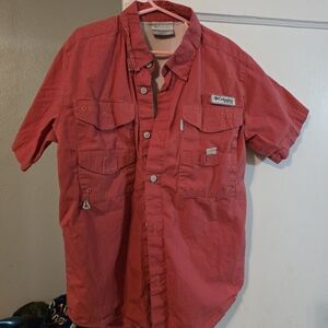 Columbia Boy's Casual Red Button Down Shirt